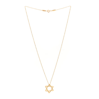 Tiffany 18K Yellow Gold Elsa Peretti Star of David Pendant Necklace 3 of 4