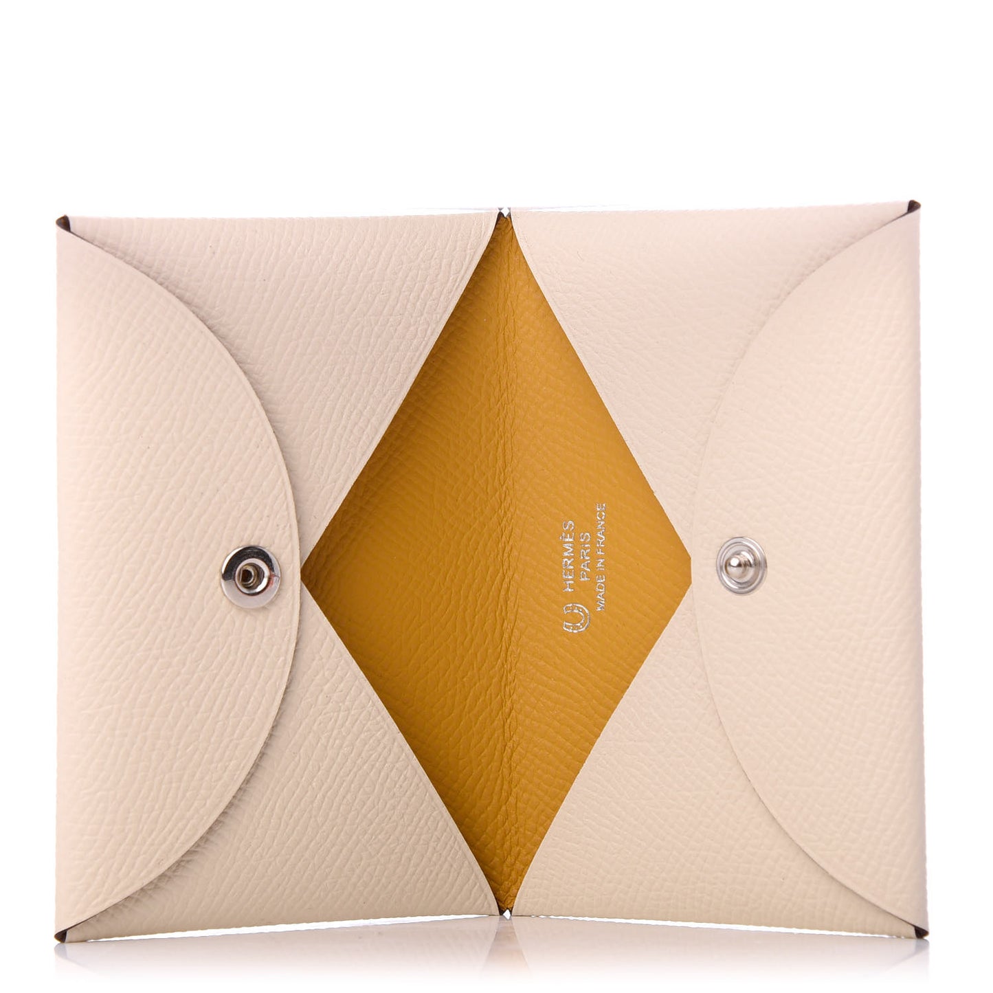 Epsom Horseshoe Calvi Card Case Craie Jaune Ambre