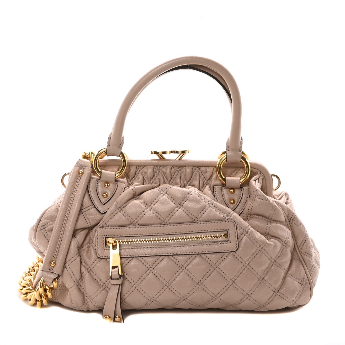 Calfskin Quilted Stam Blush