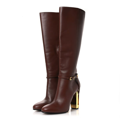 Fendi Vitello Delfina Knee High Boots 41 Acorn 4 of 14
