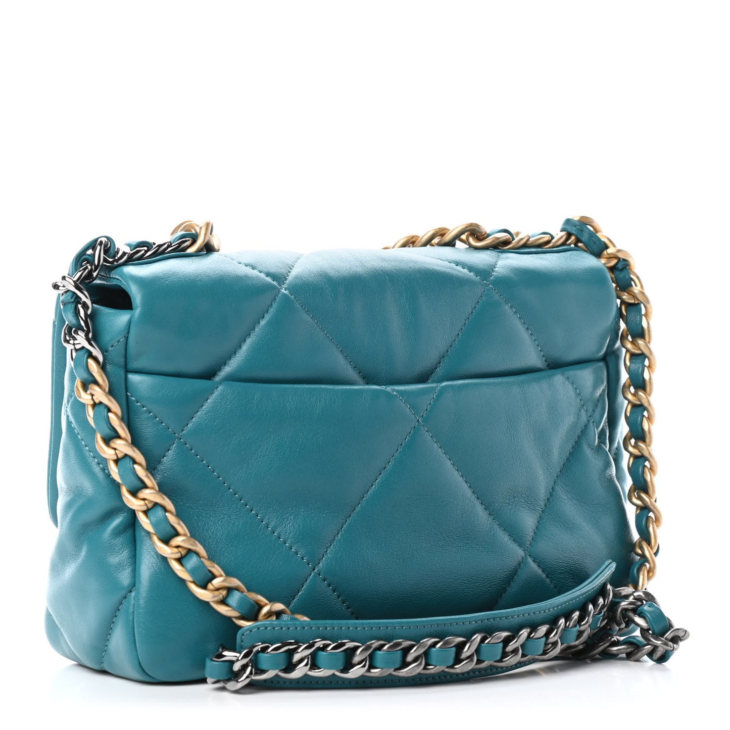 Lambskin Quilted Medium Chanel 19 Flap Green