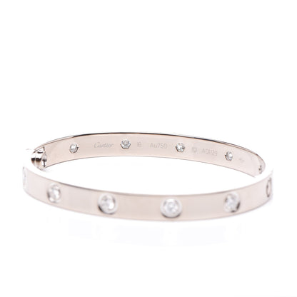 Cartier 18K White Gold 10 Diamond LOVE Bracelet 16 5 of 7