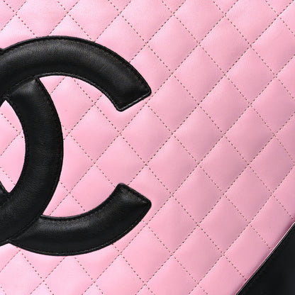 Chanel Calfskin Quilted Medium Cambon Tote Pink Black 8 of 10