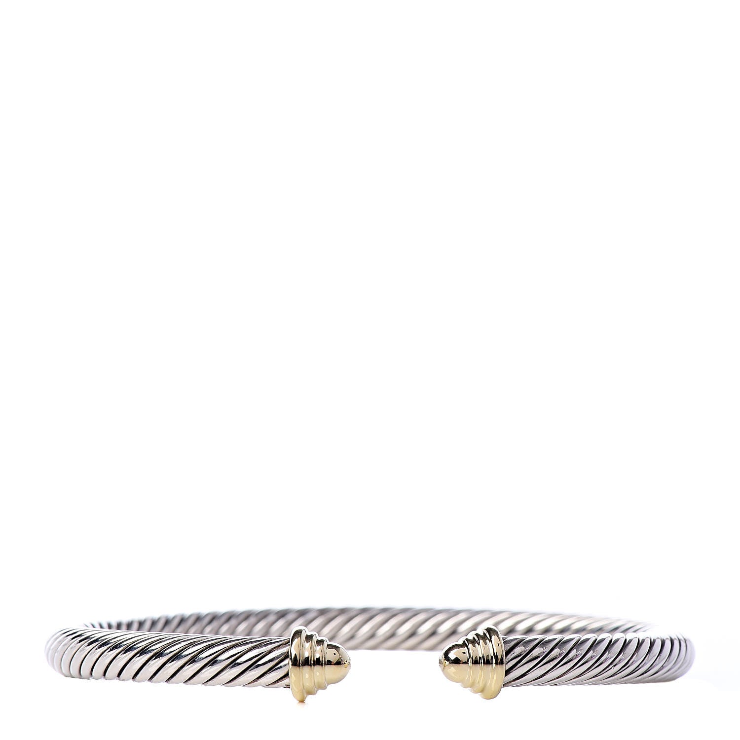 David Yurman Sterling Silver 14K Yellow Gold 5mm Cable Classics Bracelet 1 of 4