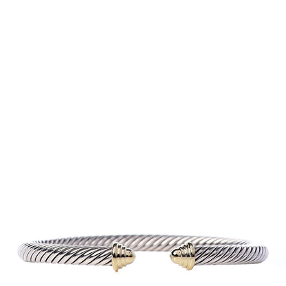 David Yurman Sterling Silver 14K Yellow Gold 5mm Cable Classics Bracelet 1 of 4