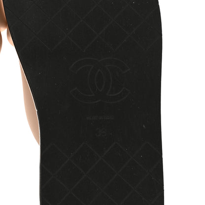 Chanel Fabric CC Mules Sandals 36 Light Beige 7 of 9