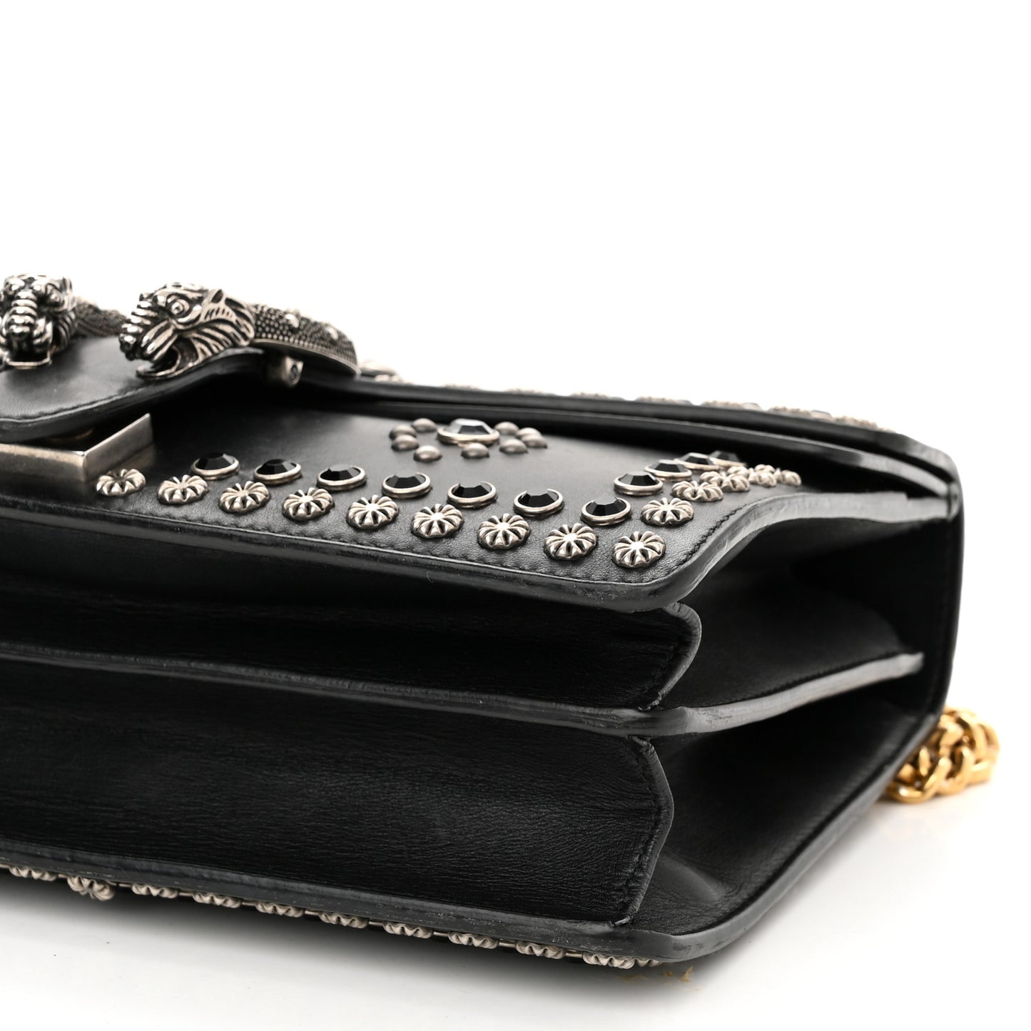 Calfskin Studded Small Dionysus Shoulder Bag Black