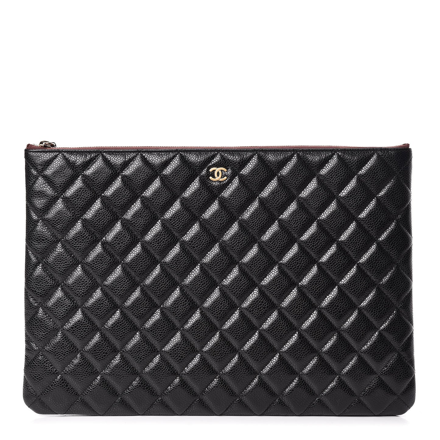 Caviar Quilted Large Cosmetic Case Black