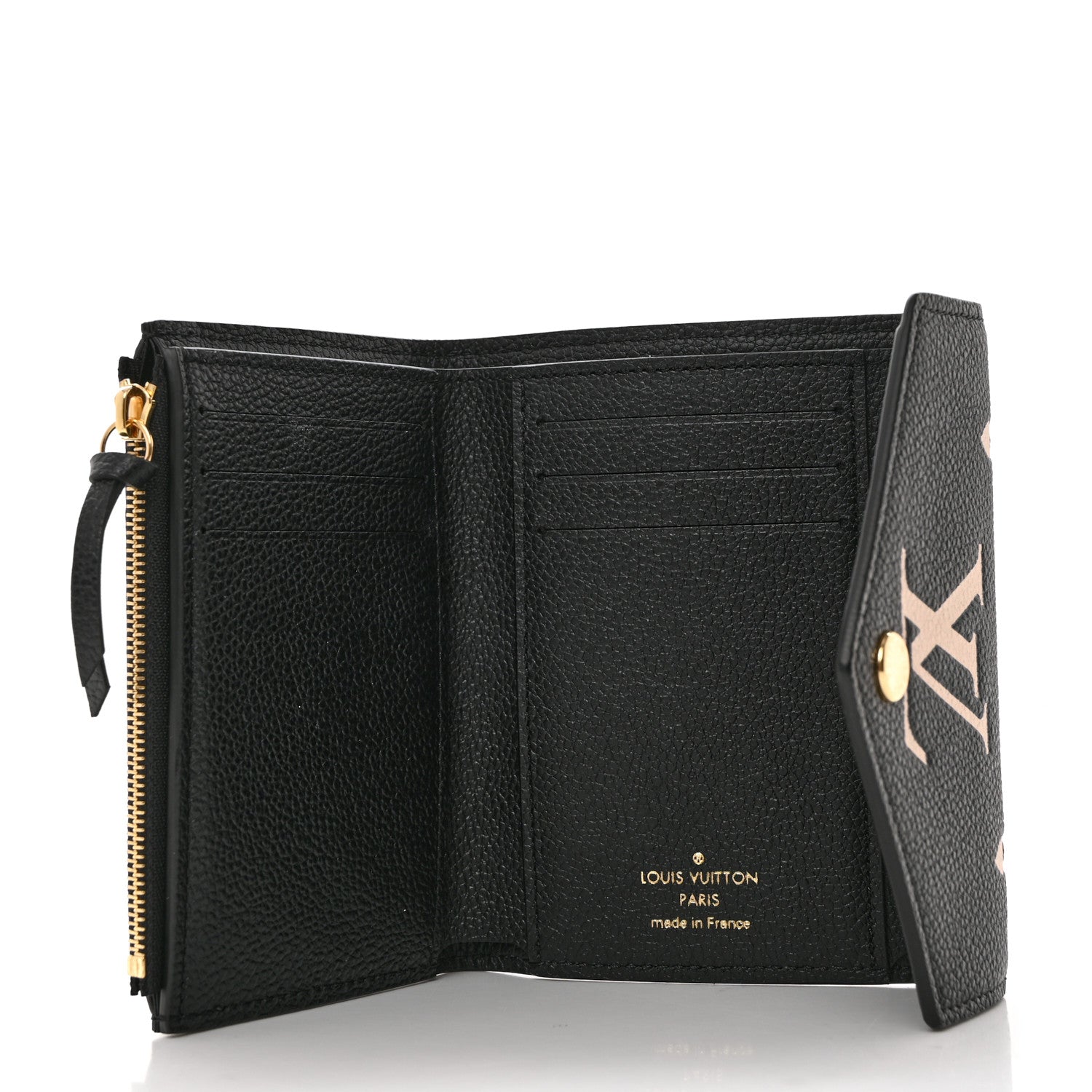 Louis Vuitton Empreinte Monogram Giant Victorine Wallet Black Beige 5 of 6