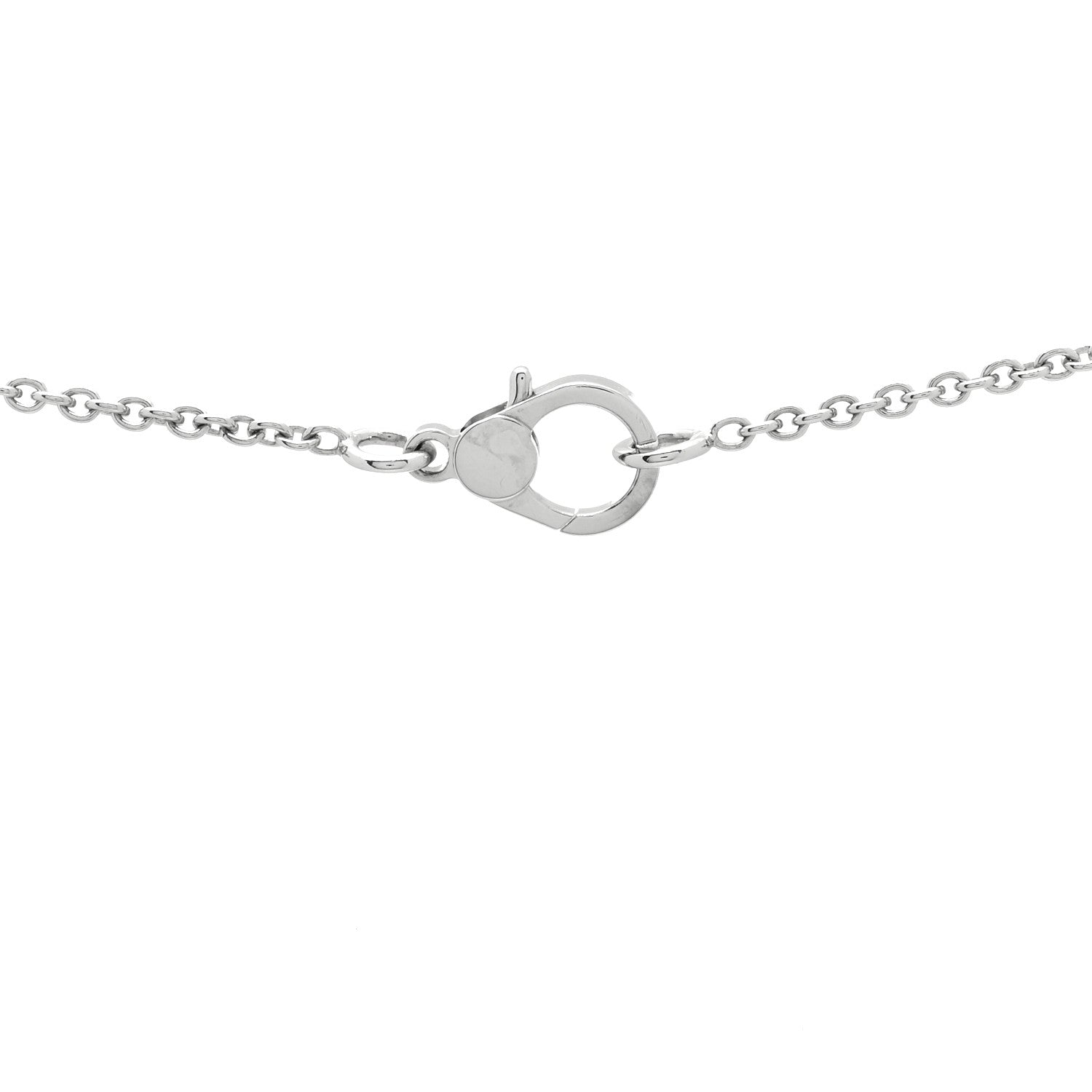 Hermes 18K White Gold Diamond Finesse Pendant Necklace 4 of 6