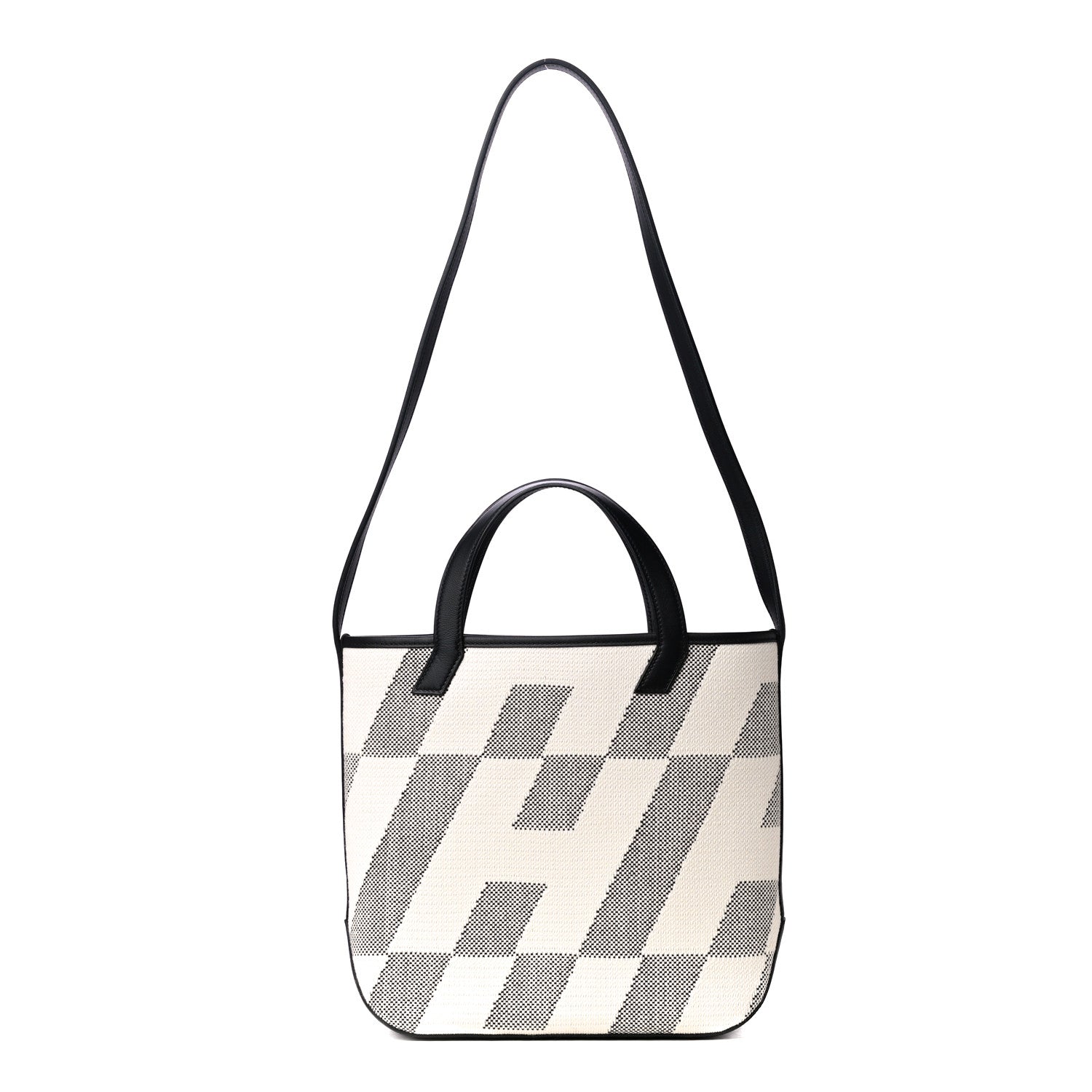 Hermes Swift H Canvas Cabas H En Biais 27 Black Ecru 1 of 4