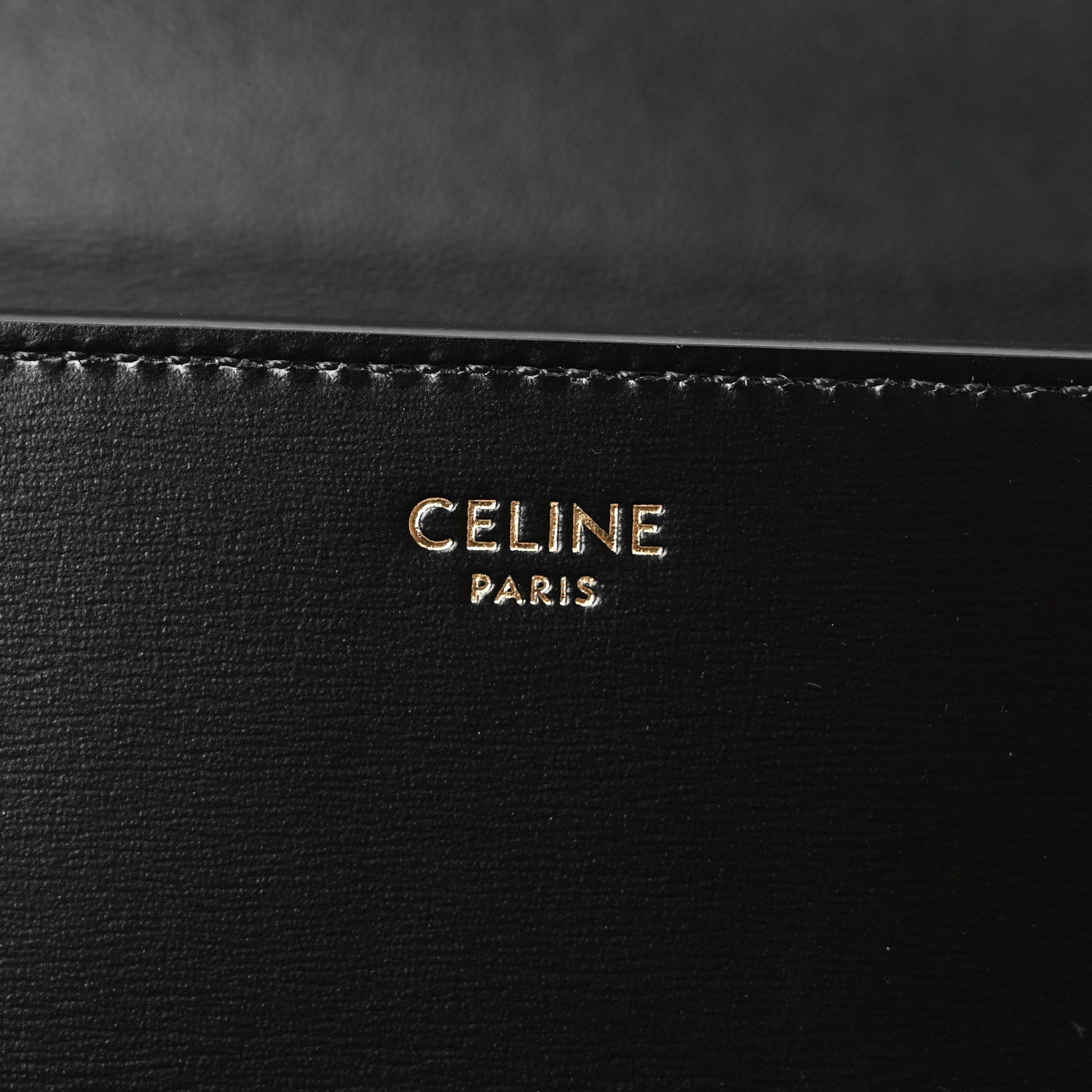 Celine Shiny Calfskin Triomphe Chain Box Bag Black 6 of 9