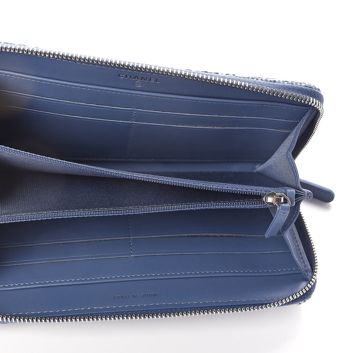 Canvas Deauville Large Zip Around Wallet Blue