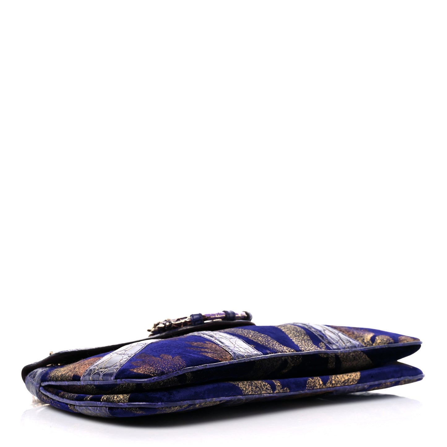 Velvet Alligator Tom Ford Jeweled Dragon Shoulder Bag Purple Gold