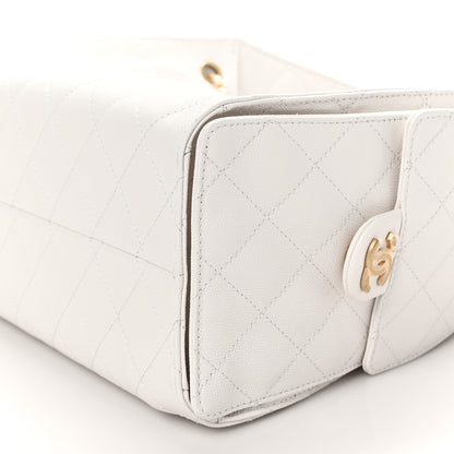 Chanel Caviar Quilted Small Chanel 25 Handbag White 10 of 11