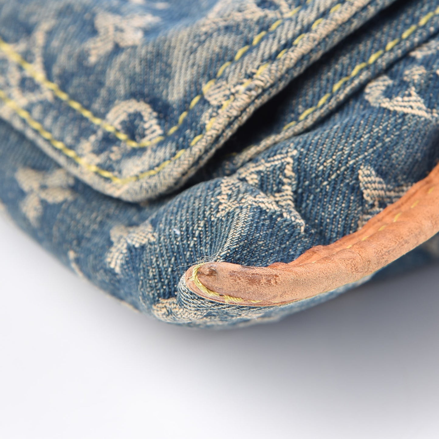 Monogram Denim Sac Plat Blue