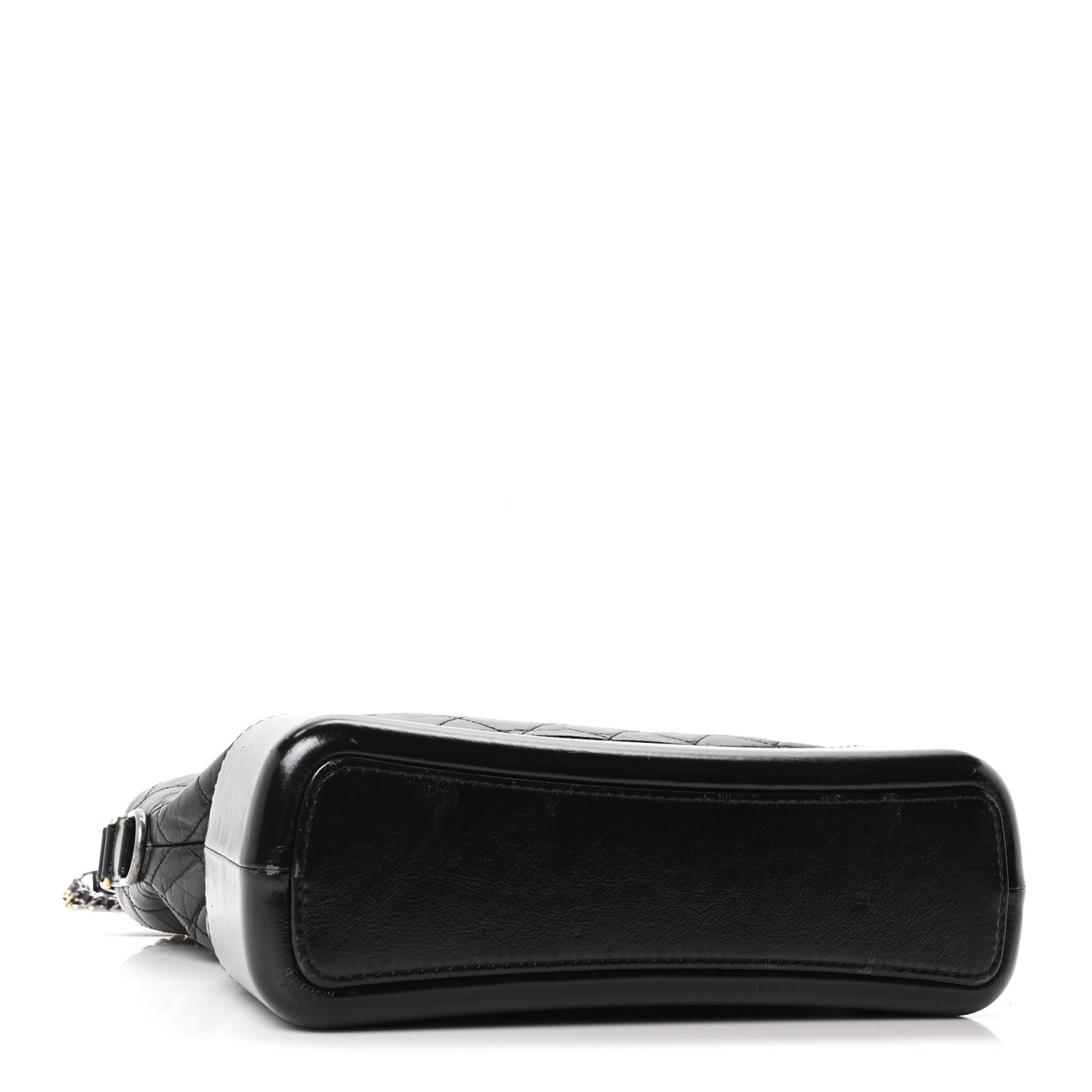 Aged Calfskin Quilted Large Gabrielle Hobo Black