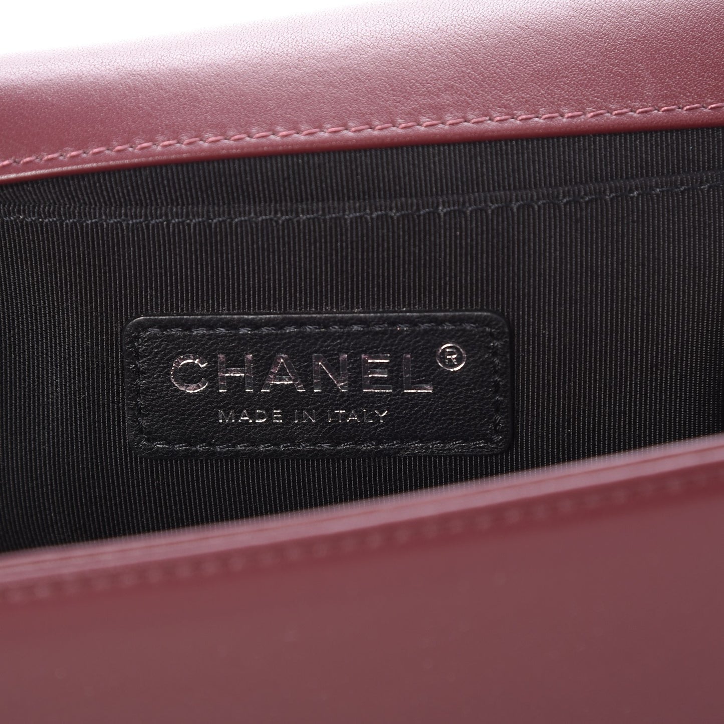 Calfskin Horizontal Quilted Medium Boy Flap Burgundy