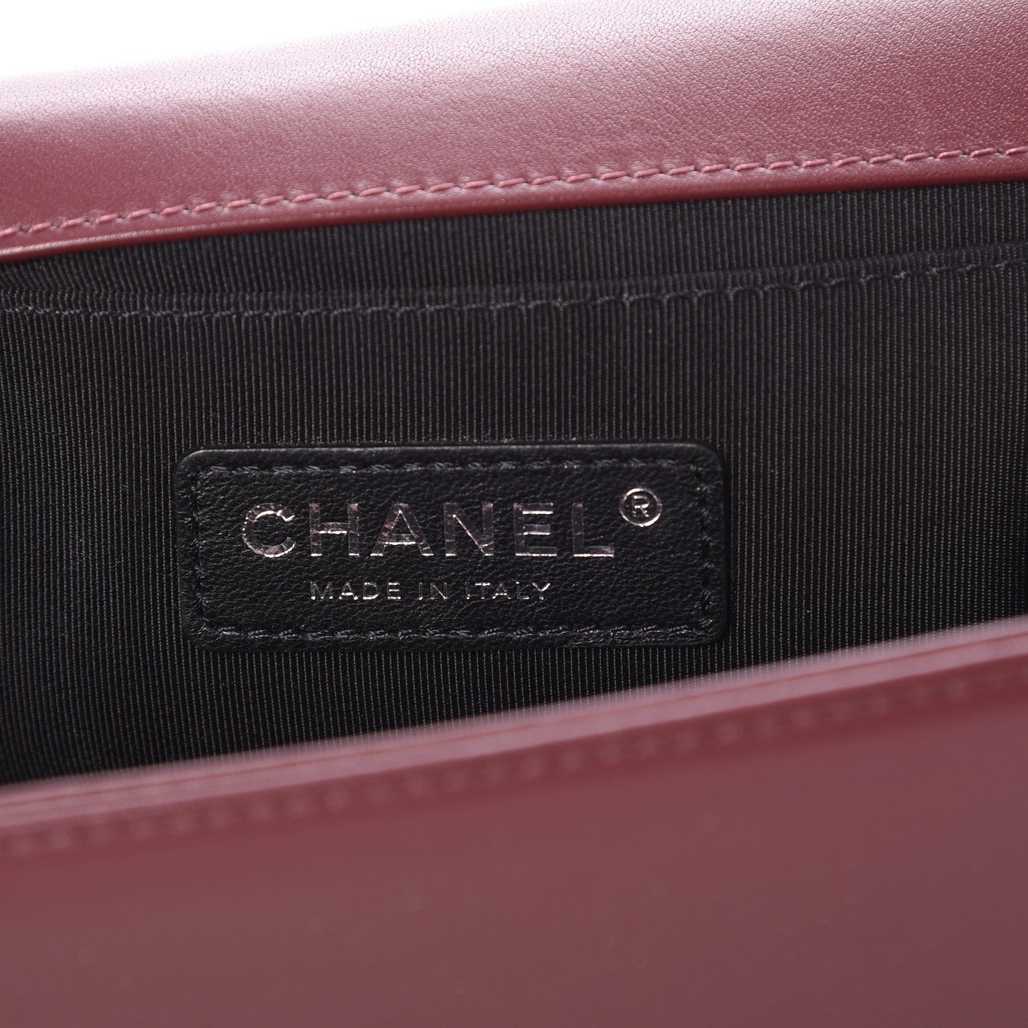 Chanel Calfskin Horizontal Quilted Medium Boy Flap Burgundy 6 of 8