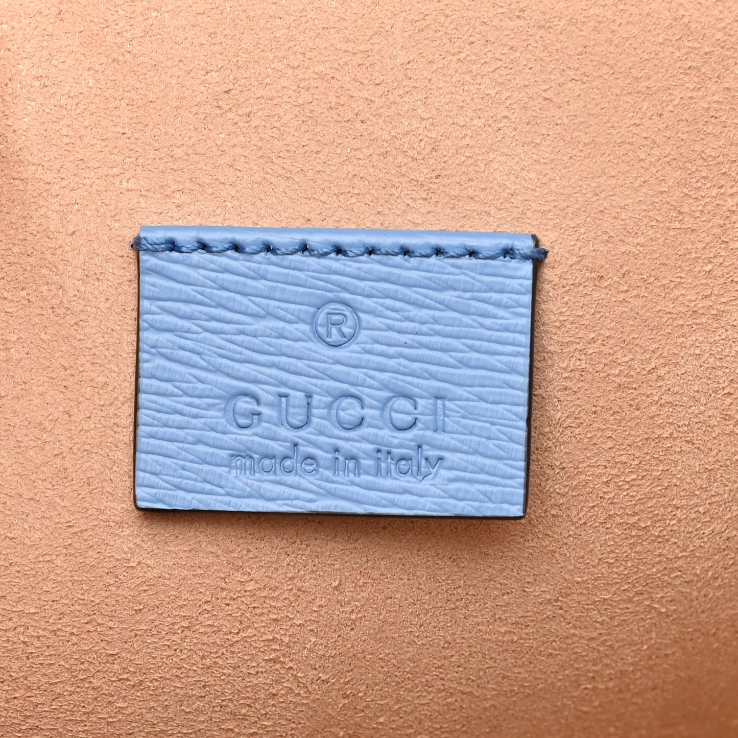 Calfskin Bamboo New Flora Zip Pouch Azure