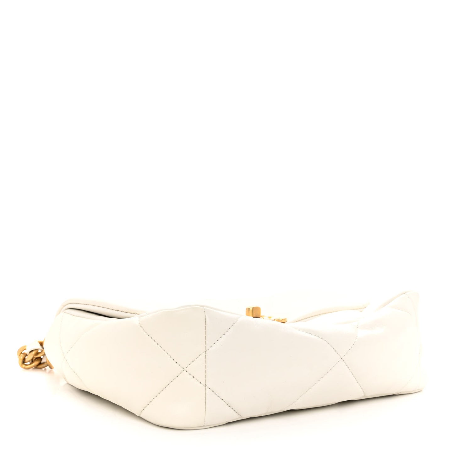 Lambskin Quilted Medium Chanel 19 Flap White