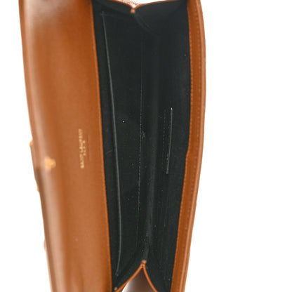 Saint Laurent Grain De Poudre Matelasse Chevron Monogram Cassandre Flap Pouch Natural Dark 5 of 8