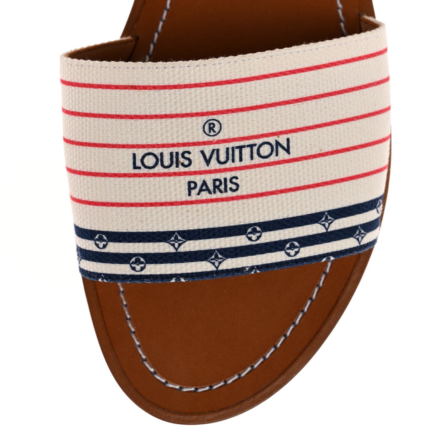 Canvas LV Escale Lock It Flat Mule 37 Blue