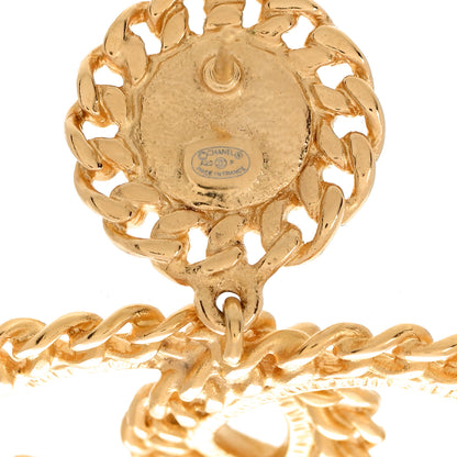 Chanel Metal Pearl CC Chain Drop Earrings Gold 4 of 5