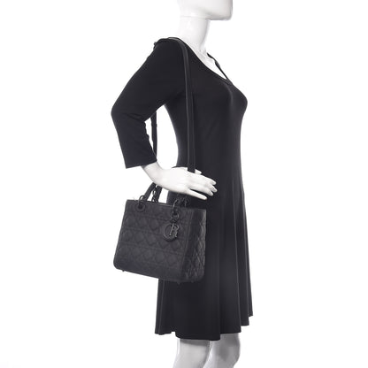 Christian Dior Ultra Matte Calfskin Cannage Medium Lady Dior Black 2 of 11
