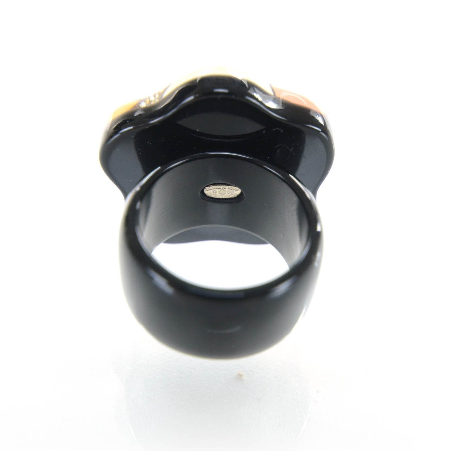 Resin Crystal CC Camellia Ring Size 6