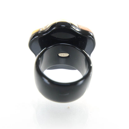 Chanel Resin Crystal CC Camellia Ring Size 6 1 of 3