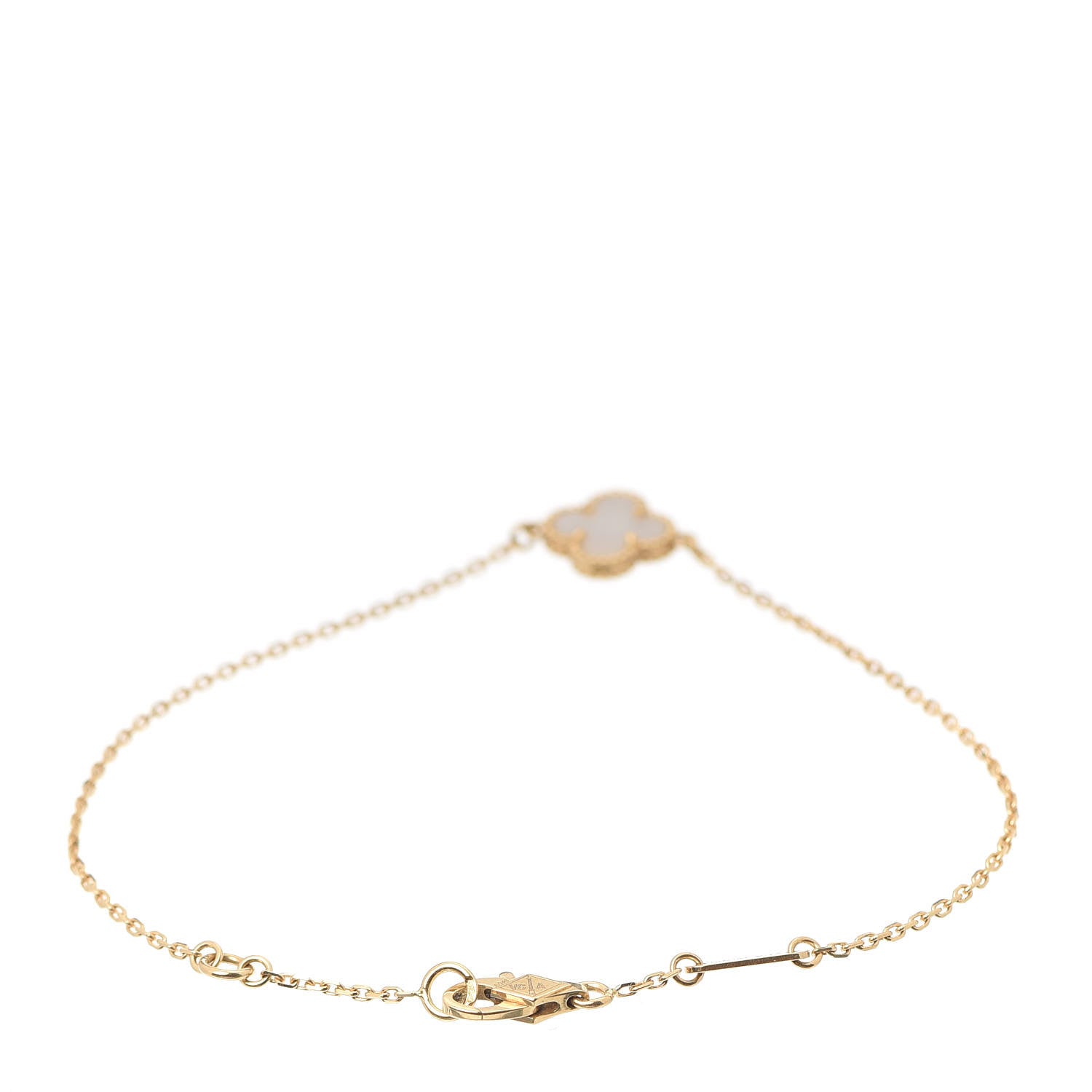 Van Cleef & Arpels 18K Yellow Gold Mother of Pearl Sweet Alhambra Bracelet 3 of 8