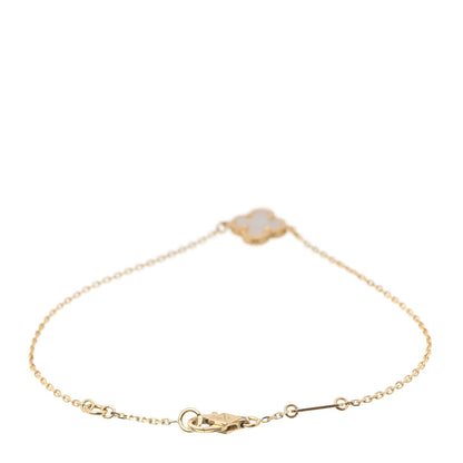 Van Cleef & Arpels 18K Yellow Gold Mother of Pearl Sweet Alhambra Bracelet 3 of 8
