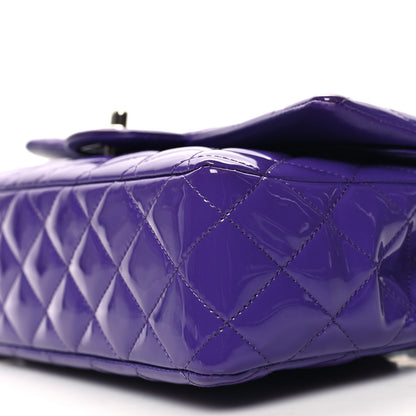 Chanel Patent Calfskin Quilted Medium Double Flap Purple 10 of 13