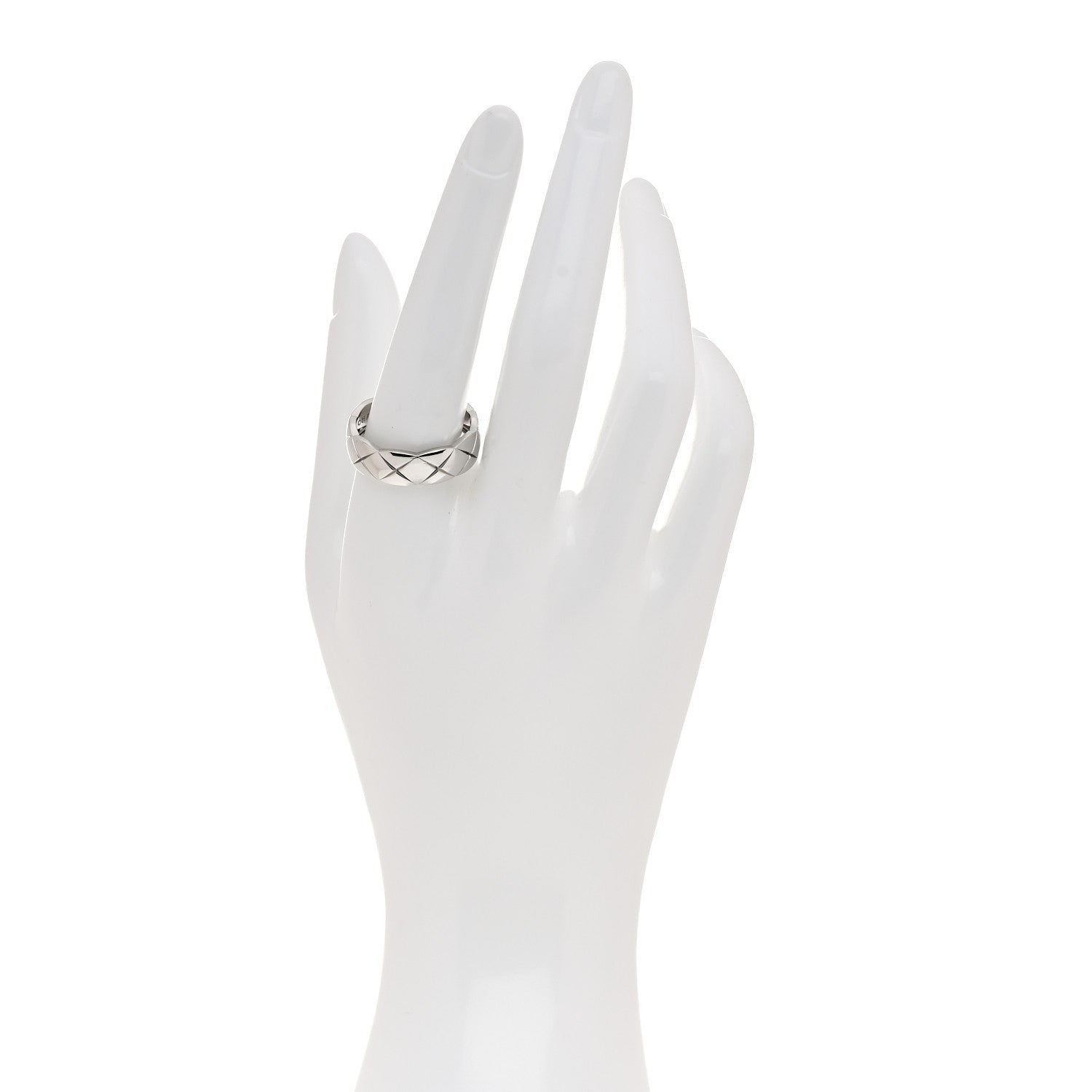 Chanel 18K White Gold Small Coco Crush Ring 62 10 2 of 6