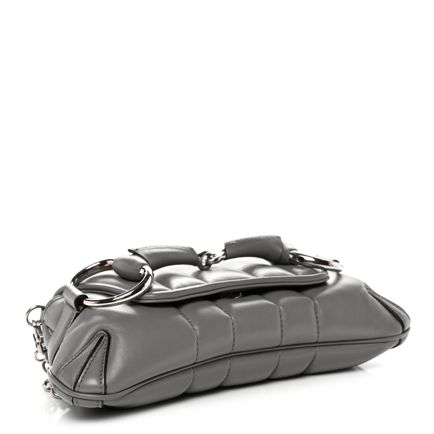 Nappa Vertical Matelasse Small Maxi Horsebit Chain Shoulder Bag Gray