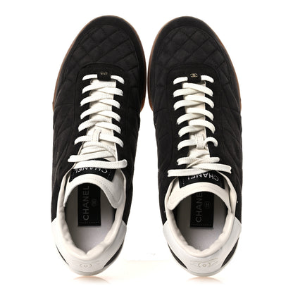 Chanel Suede Kidskin Quilted Mens Sneakers 43 Dark Grey 2 of 11