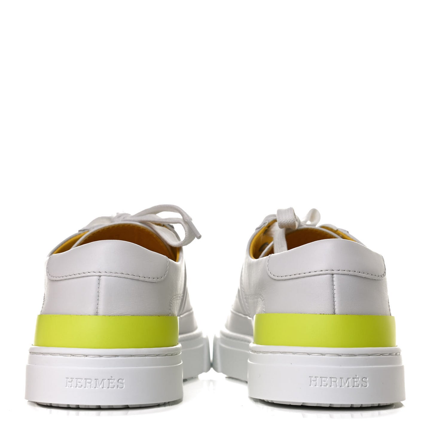 Calfskin Deep Sneakers 37 White Yellow
