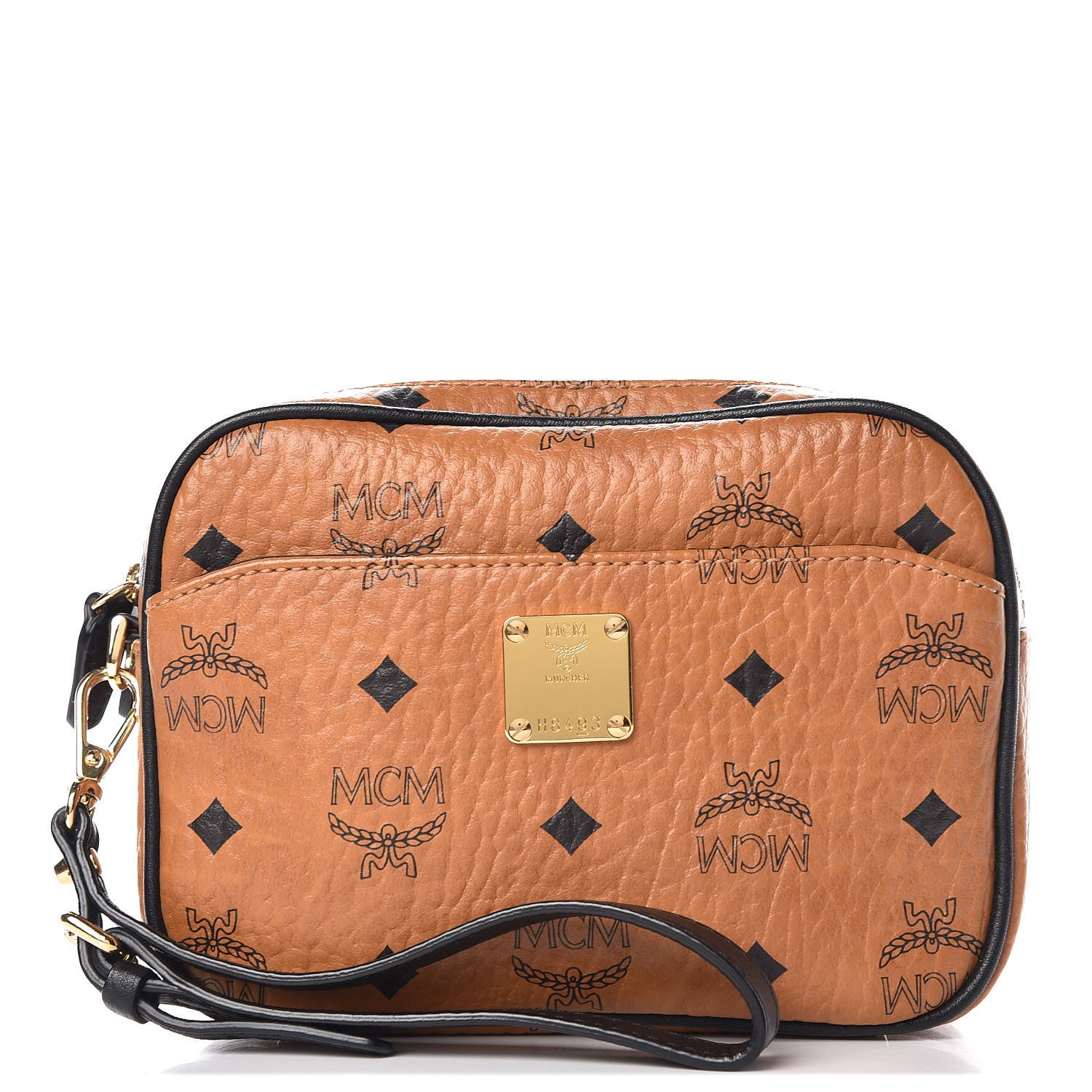 MCM Visetos Mini Camera Crossbody Bag Cognac 3 of 9