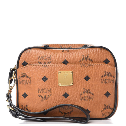 MCM Visetos Mini Camera Crossbody Bag Cognac 3 of 9