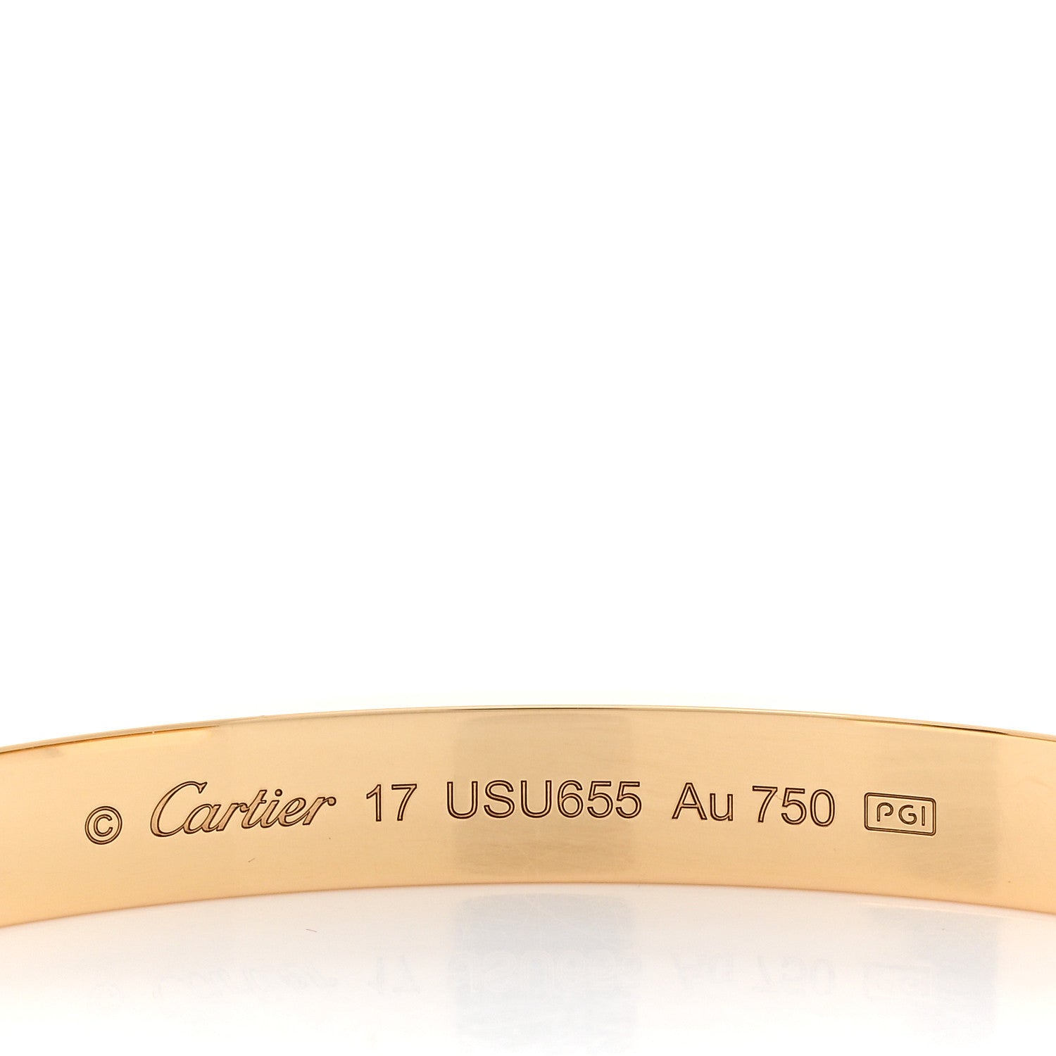 Cartier 18K Yellow Gold LOVE Cuff Bracelet 17 3 of 4