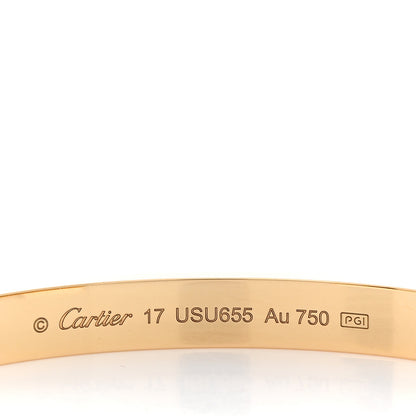 Cartier 18K Yellow Gold LOVE Cuff Bracelet 17 3 of 4