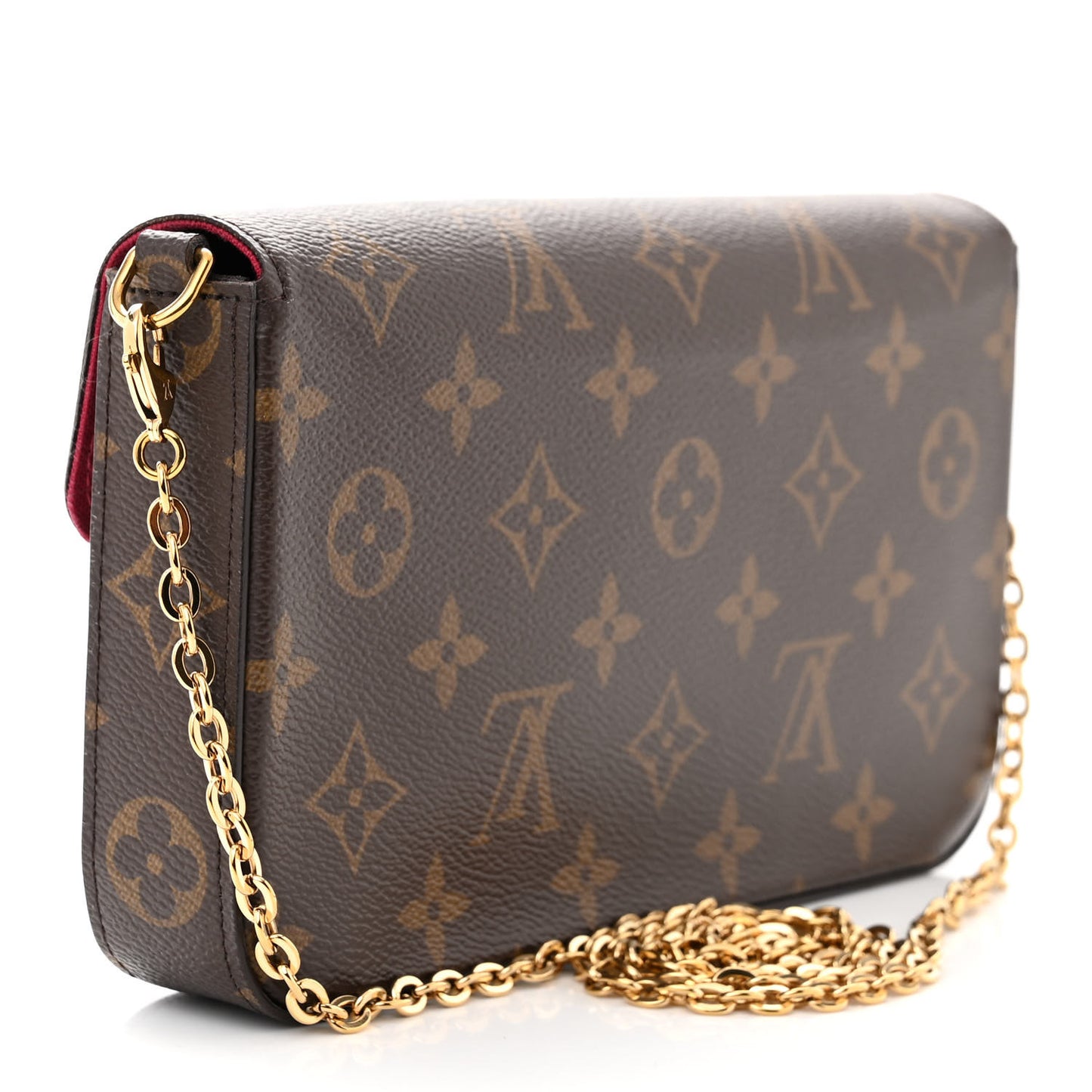 Monogram Pochette Felicie Chain Wallet Fuchsia