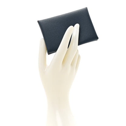 Hermes Epsom Verso Calvi Duo Card Case Bleu De Prusse Vert Fizz 2 of 9