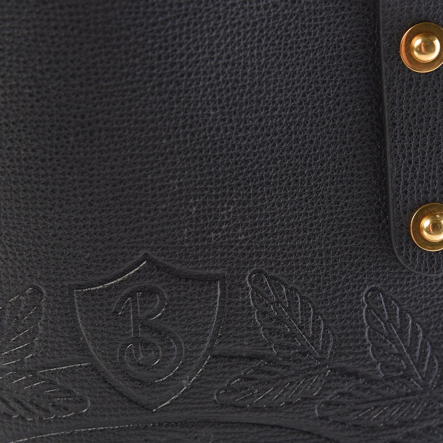 Calfskin Crest Embossed Small Tote Black