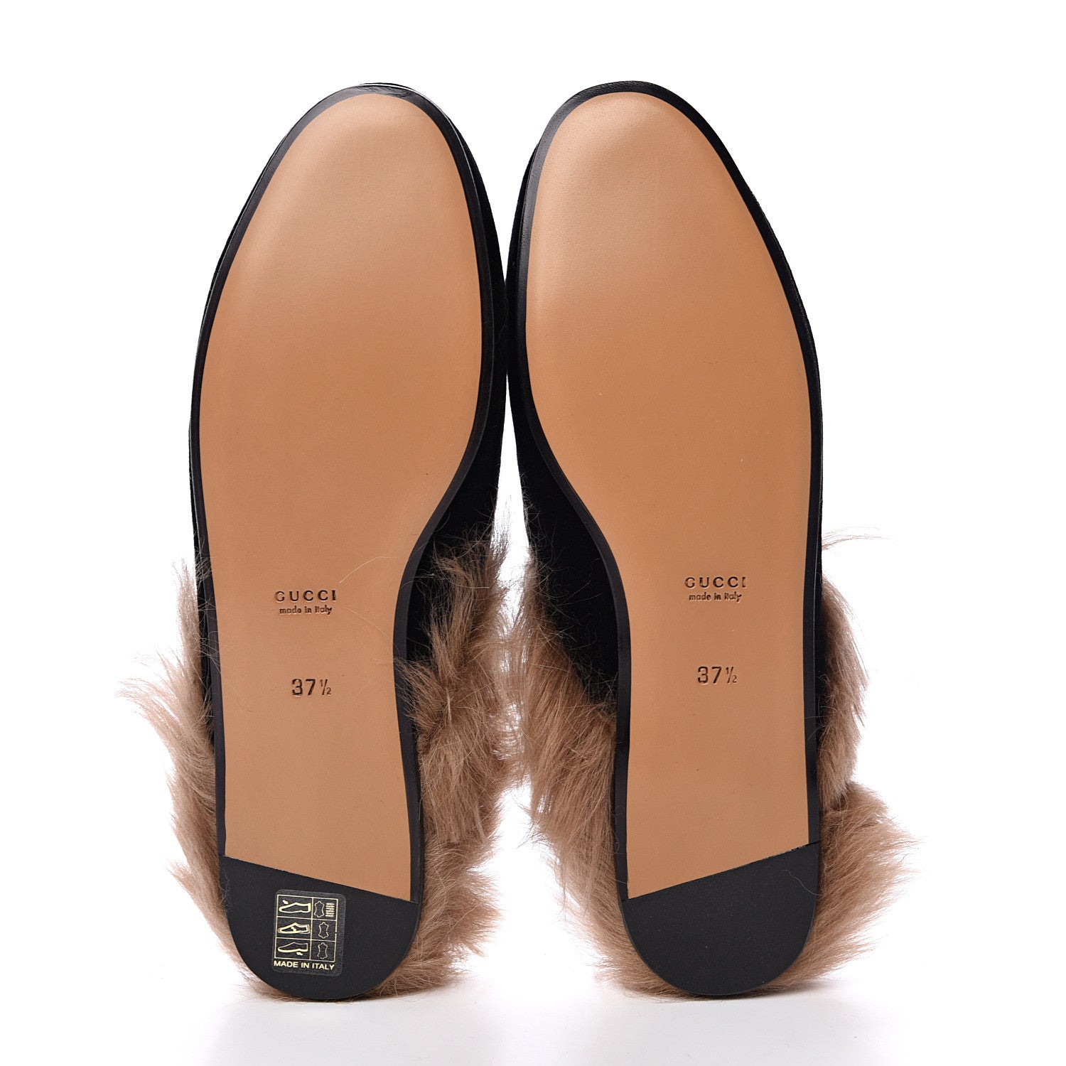 Gucci Velvet Fur Womens Princetown Slippers 37.5 Black 5 of 8