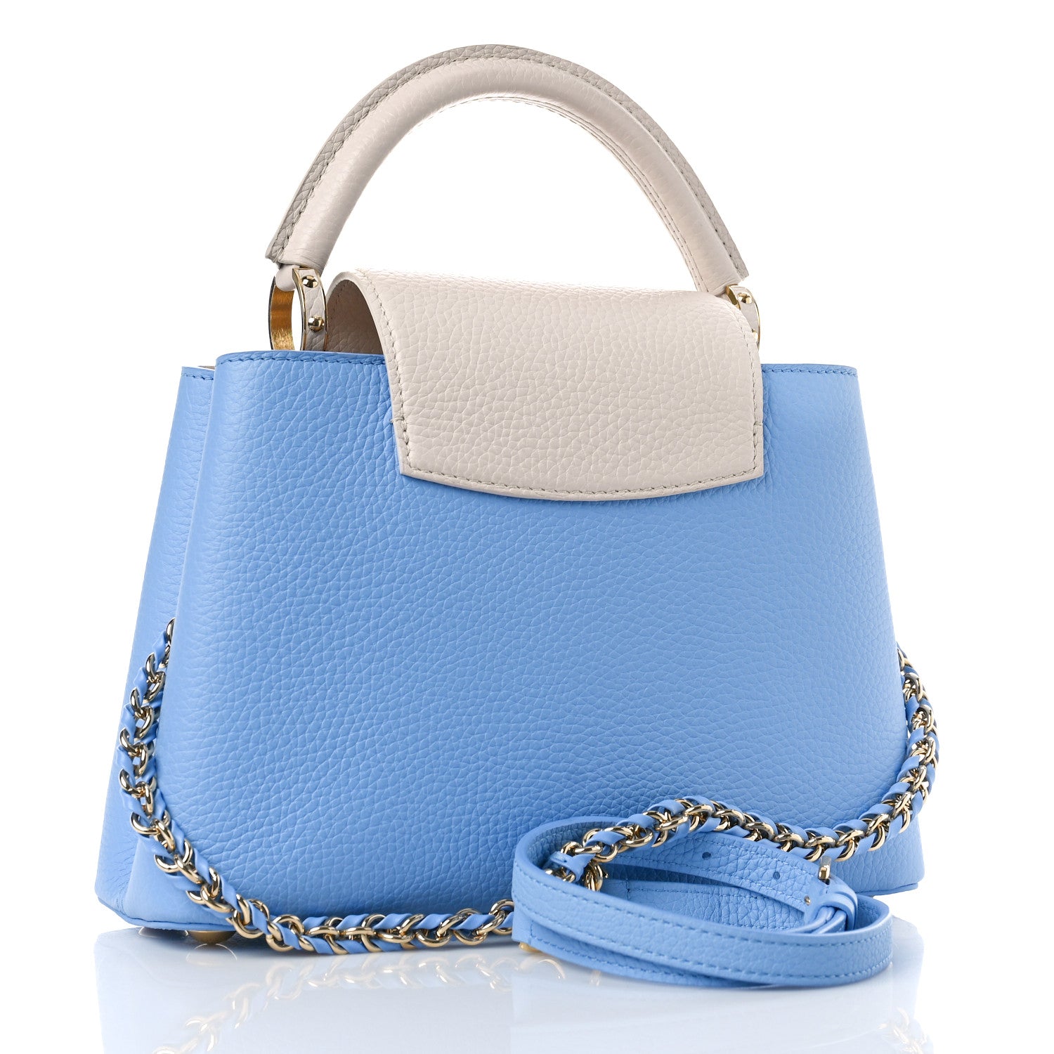 Louis Vuitton Taurillon Capucines BB Bleu de Provence Greige Doux 3 of 8