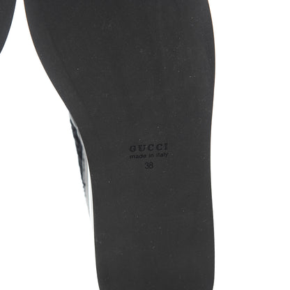 Gucci Rubber Lace Embroidered Womens Platform Sneakers 38 Black White 6 of 9