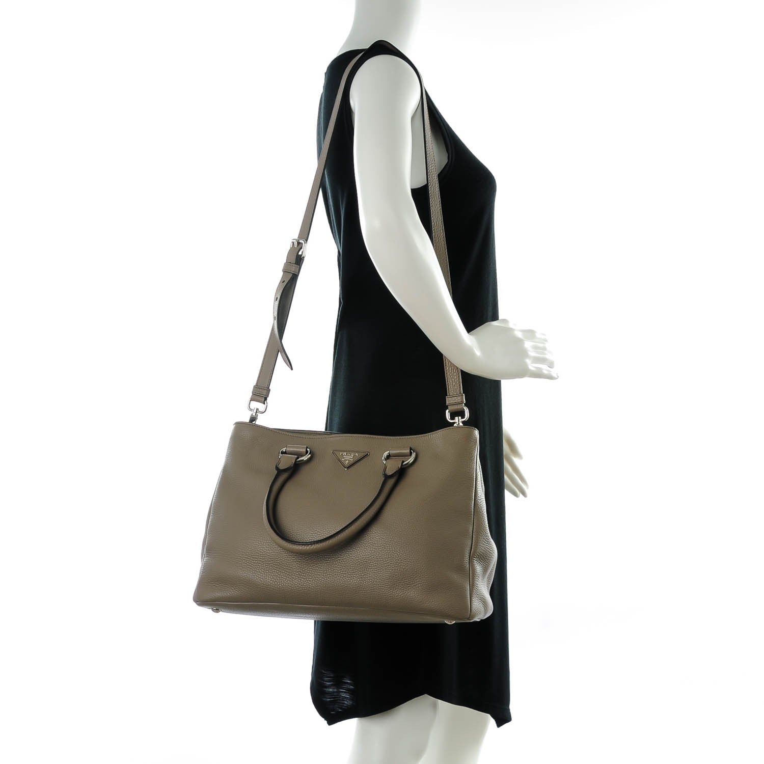 Prada Vitello Daino Tote Argilla 2 of 8