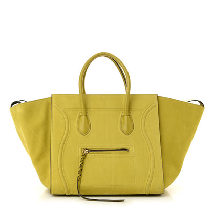 Celine Nubuck Medium Phantom Luggage Chartreuse 1 of 12